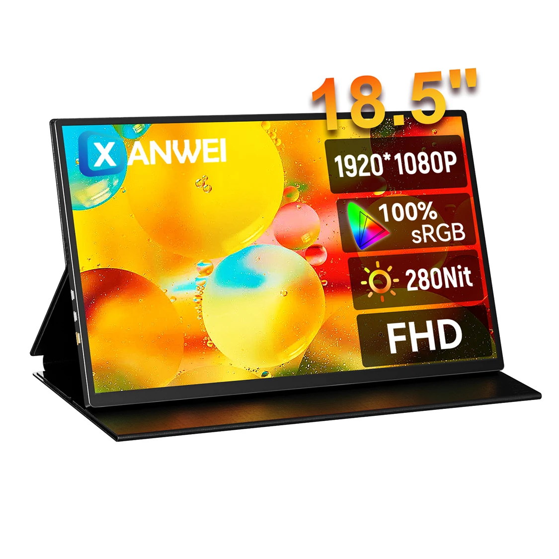 

Портативный игровой монитор XIANWEI, 18,5-дюймовый FHD IPS 100 Гц, внешний экран 100% sRGB для сотового телефона, ноутбука, переключателя XBox PS5/4