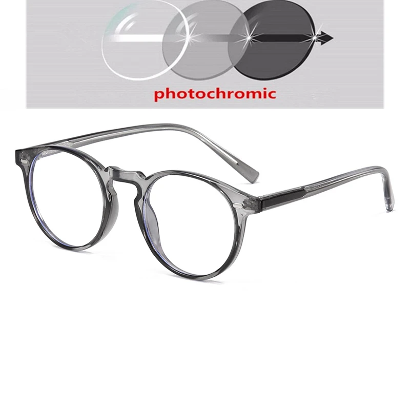 GSBJXZ TR90 Blue Light Blocker Round Nearsighted Eyeglasses Women Men Student Optical Glasses Prescription 0 -0.5 -0.75 To -6.0