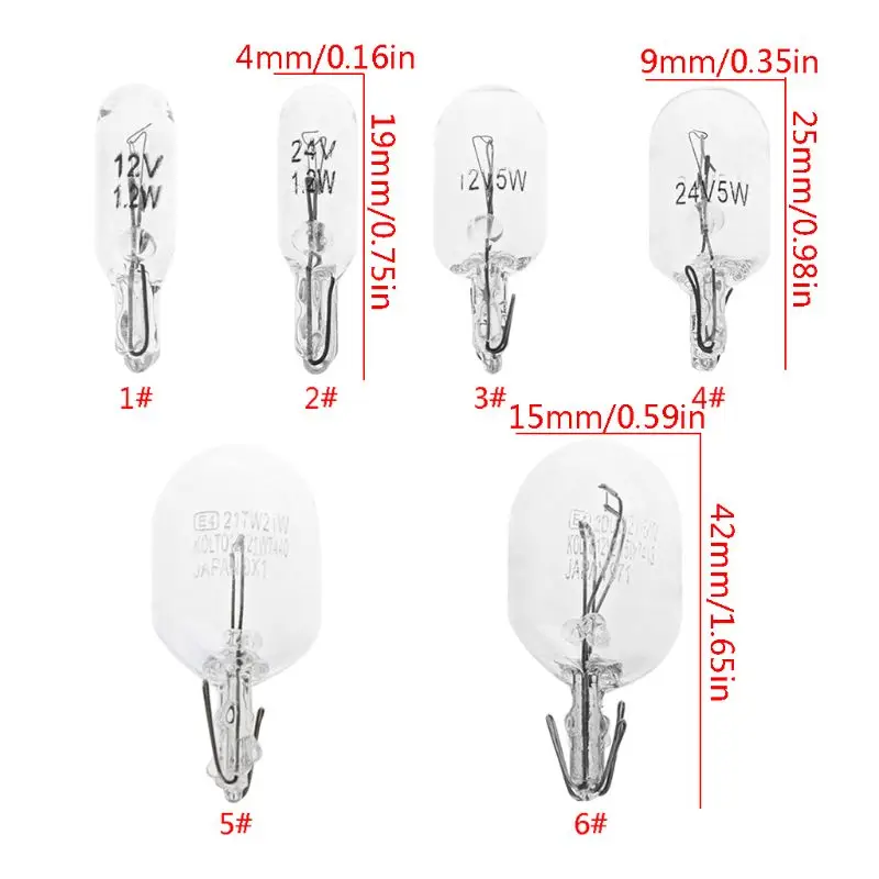 10Pcs W5W White Color 1.2W 194 Halogen Bulb Side Wedges Car Light Sources Instrument Lamp Super BrightsWaterproof