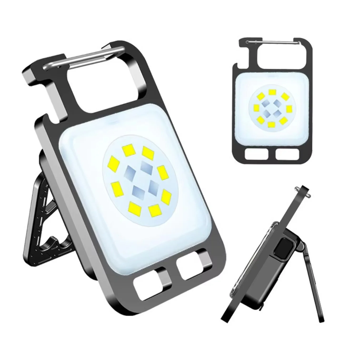 Mini  Portable Keychain Flashlight Multifunction COB Work Light USB Rechargeable Strong Magnet Outdoor Camping Lantern