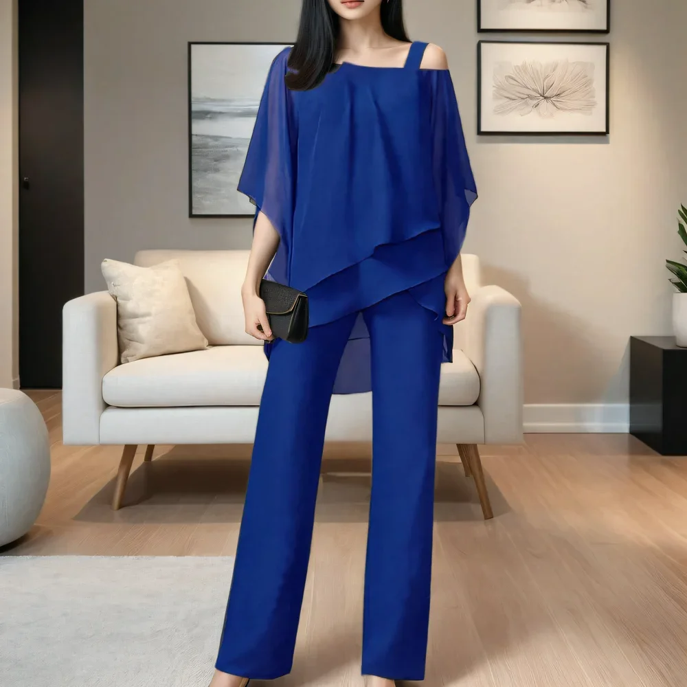 Women Jumpsuit set One Shoulder Off Spring Summer High Waisted Wide Leg Pants Chic 2025 Trend Streetwear Office  Long Romper