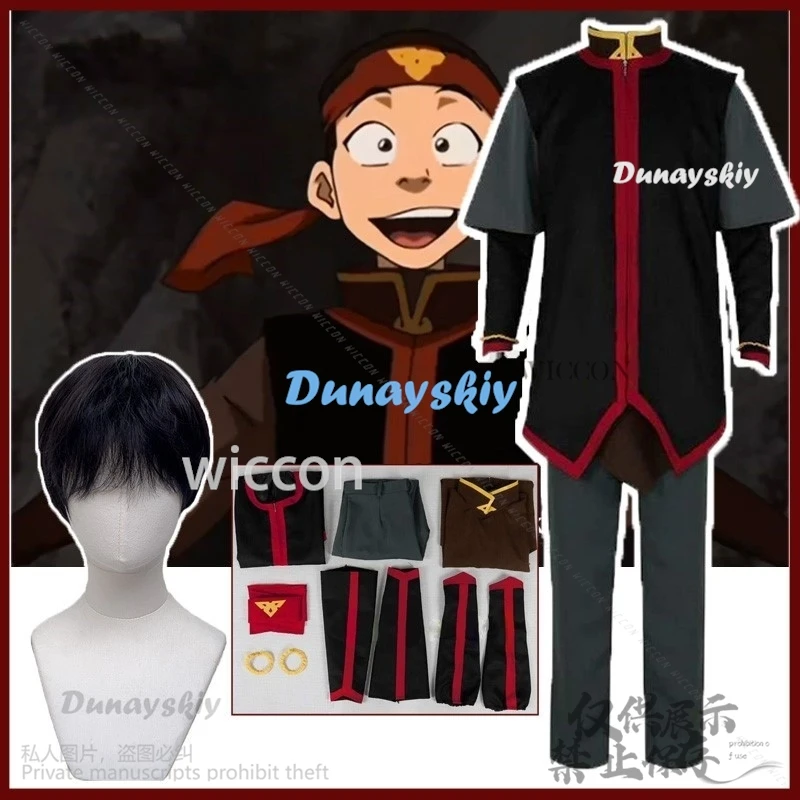 男性用のカスタマイズされたアバター,黒のトップ,パンツ,ロールプレイングウィッグ,ハロウィーン,クリスマス,アニメ