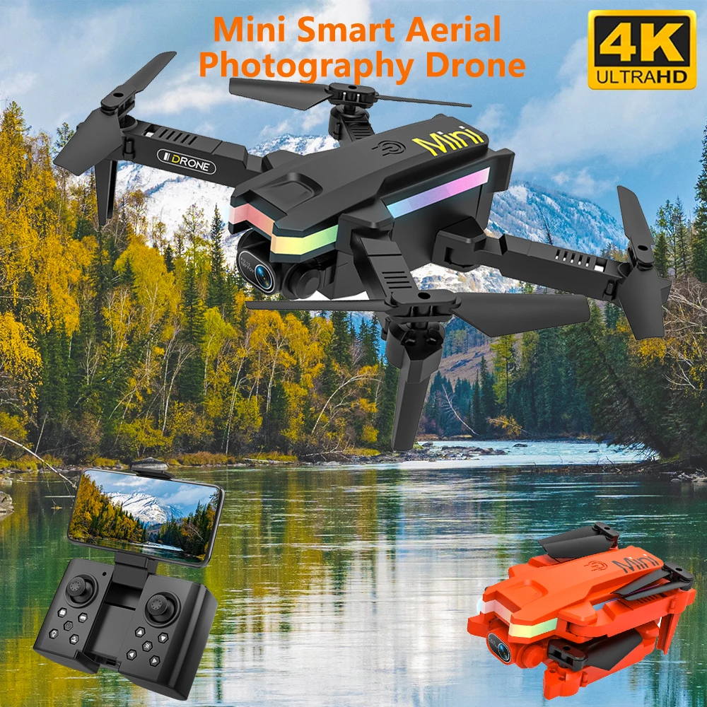 Mini Drone 4K With LED Lights HD Dual Camera WiFi FPV RC Helicopter Quadcopter Small Drone Kids Birthday Christmas Toys Boy Gift