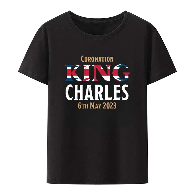 King Charles III T Shirt King Charles Short Sleeve Coronation  6th may 2023 Party Celebration T-Shirt Clothes Gift For Men Women