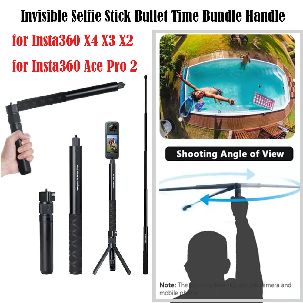 For Insta360 X4 Invisible Selfie Stick Bullet Time Bundle Handle for Insta360 X4 X3 Ace Pro 2 GoPro Panoramic Camera Accessories