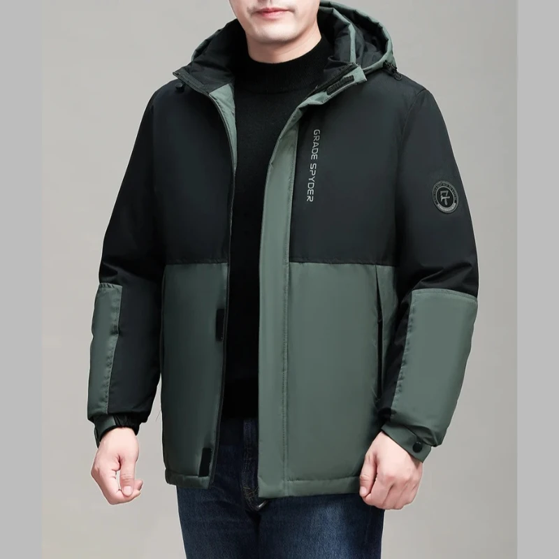

Thick Warm Windproof Hooded Parkas Men Casual Outwear Overcoat Warm Outfits Parkas Coat Men's Casual Fashion Thick Winter Parkas