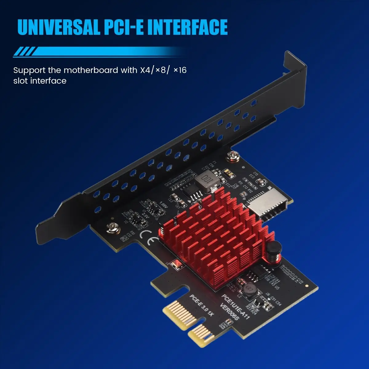 (。_。) PCIE USB 3.1 GEN2 Type-E Expansion Card,10Gbps PCI Express 3.0 1X to 20Pin Front Panel Type C Connector for 10/8