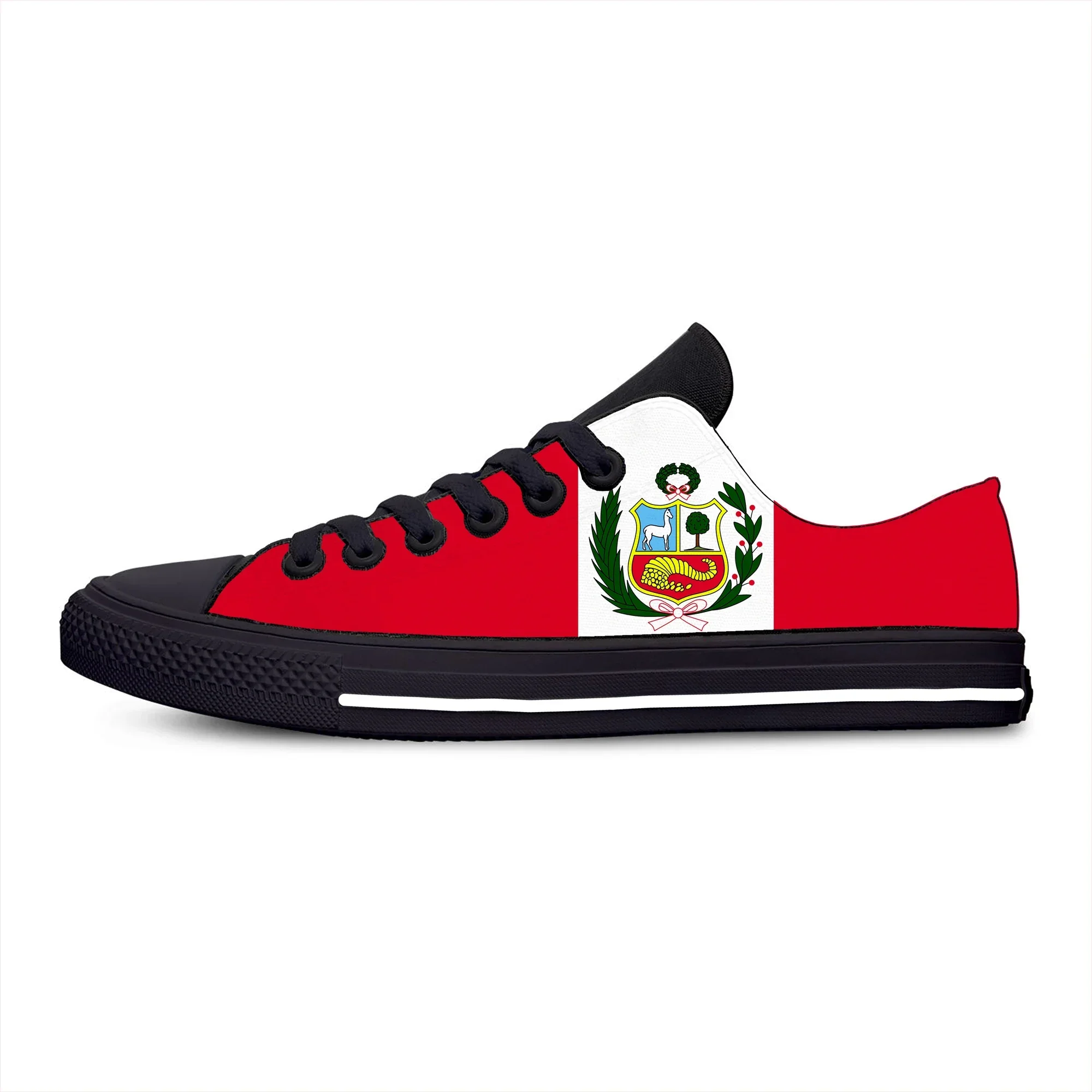 

Peru Flag Low Top Sneakers Mens Womens Teenager Casual Shoes Canvas Running Shoes 3D Printed Breathable Lightweight shoe