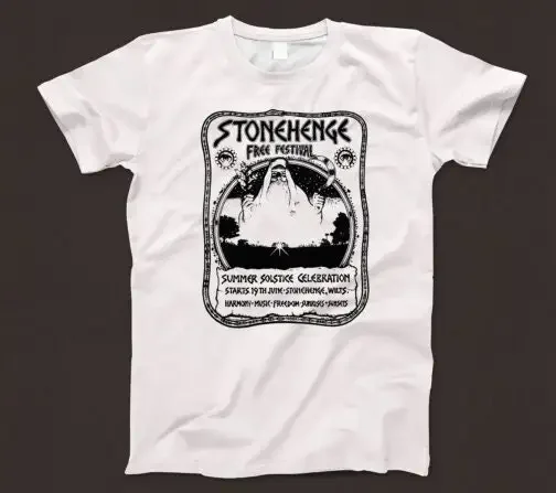 Stonehenge Festival T Shirt 658 Retro White