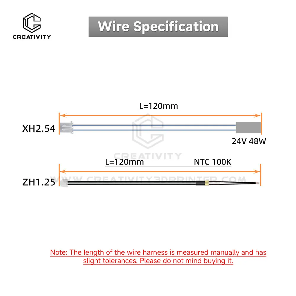 Creativity Sidewinder X3 X4 24V 48W Ceramic Cartridge Heater 300°C And 100K NTC Thermistor For Sidewinder X3 X4 3d printer parts