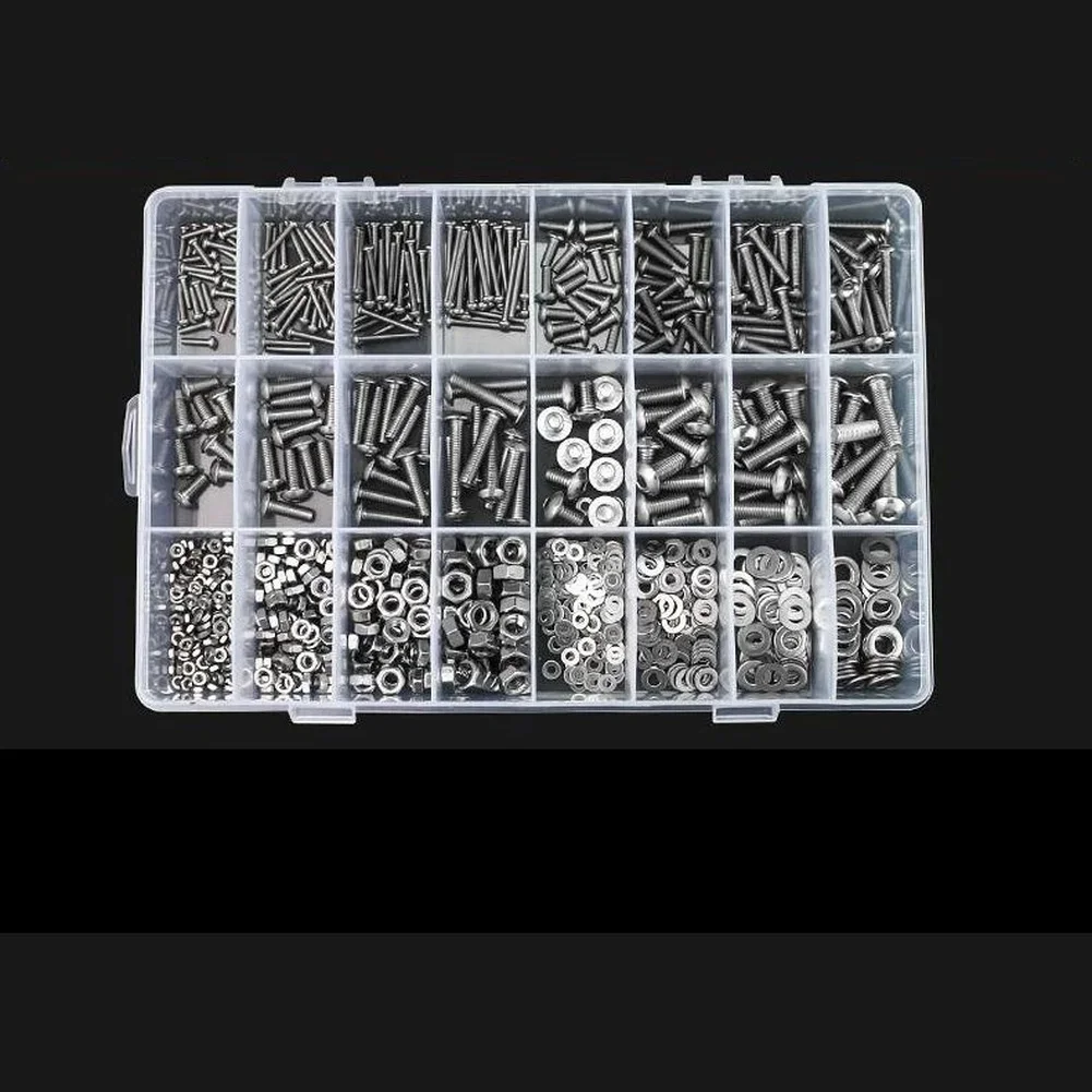 880PCS Stainless Steel Hex Socket Head Cap Screws M2 M5 Bolts Nuts Washers Cap Bolt And Nut With Washers Set