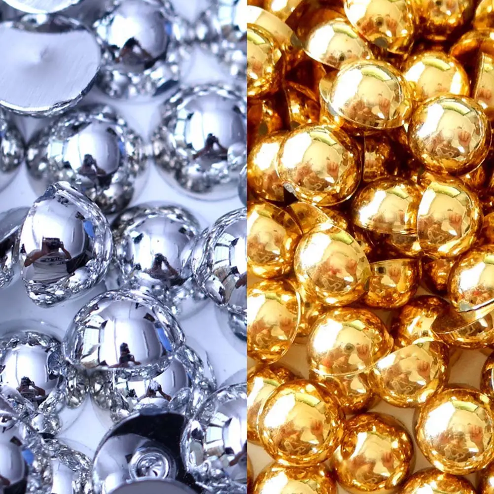 

2465Pcs Pearl Beads Set Half Round Plastic Resin Nail Art Beads Kit for DIY Manicure Beginners Professionals Elegant Sparkling