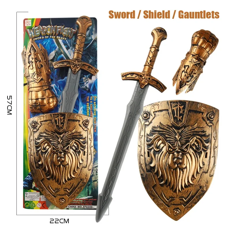 Knight Soldier Cosplay Stage Performance Costume Props Sword Dragon Shield Armor Set Halloween Costume Accessories Gifts