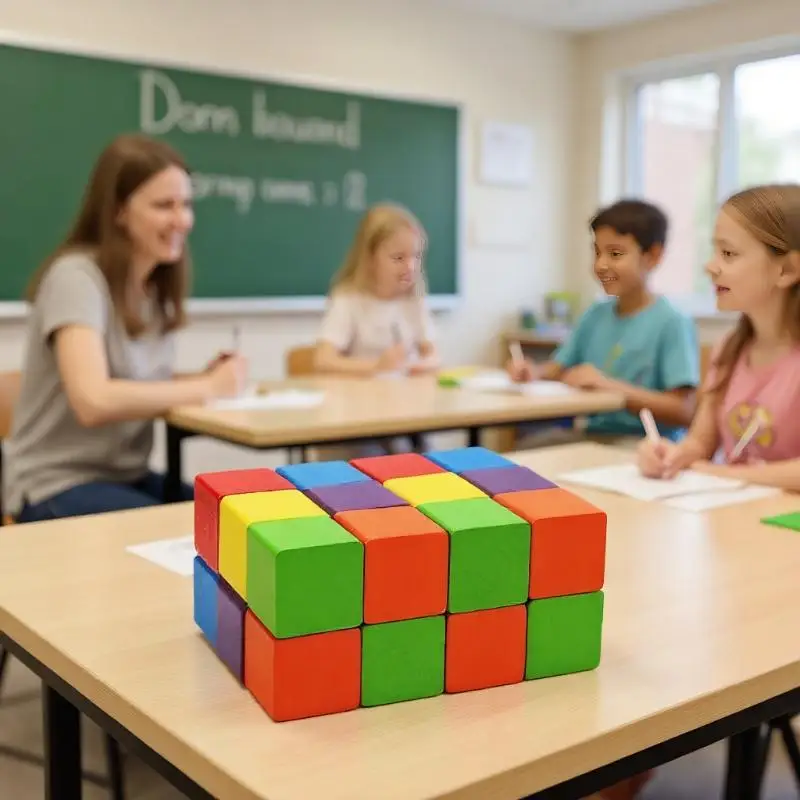 Learning Colors is Fun with 30/50/100pcs Baby Shaped Wooden Blocks, Colorful Cubes Stacking Toy for Kids