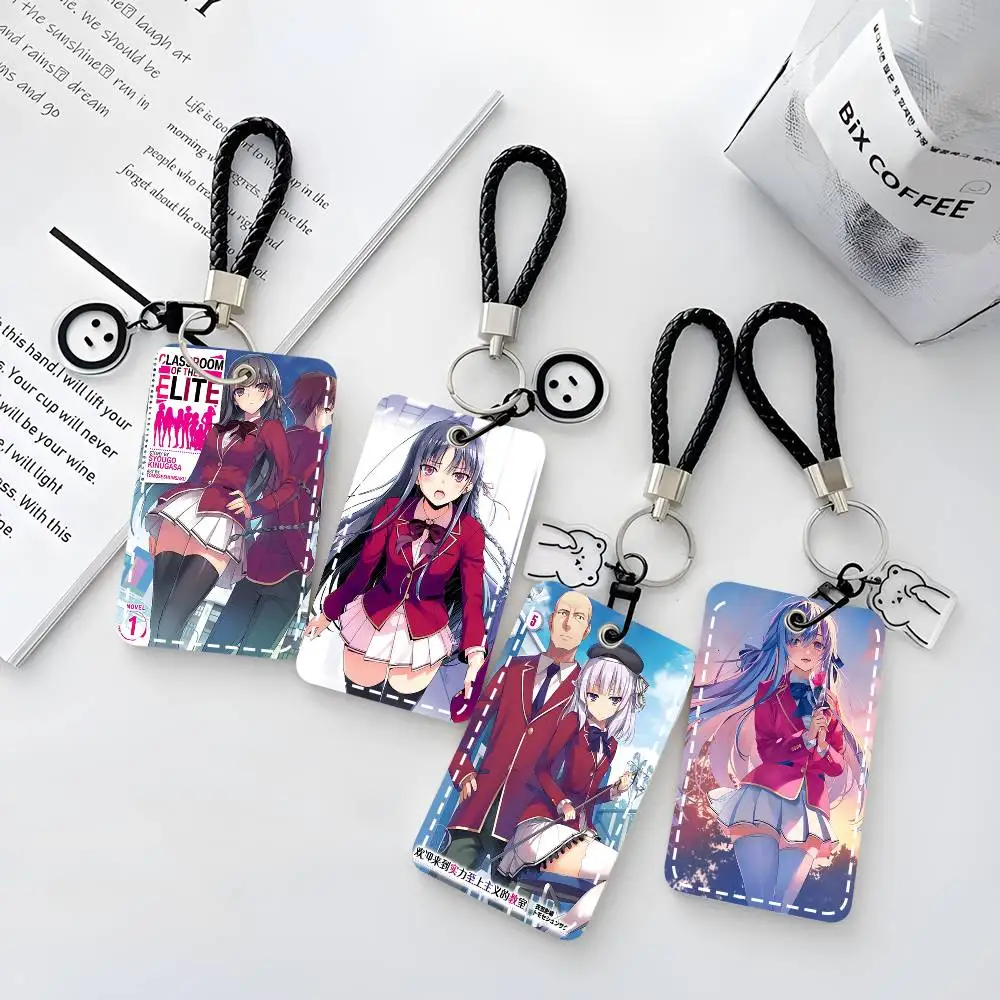 

1PC Classroom Of The Elite Card Case Keychain Access Card Bag Key Tag Ring Leather Card Holder Key Ring Access