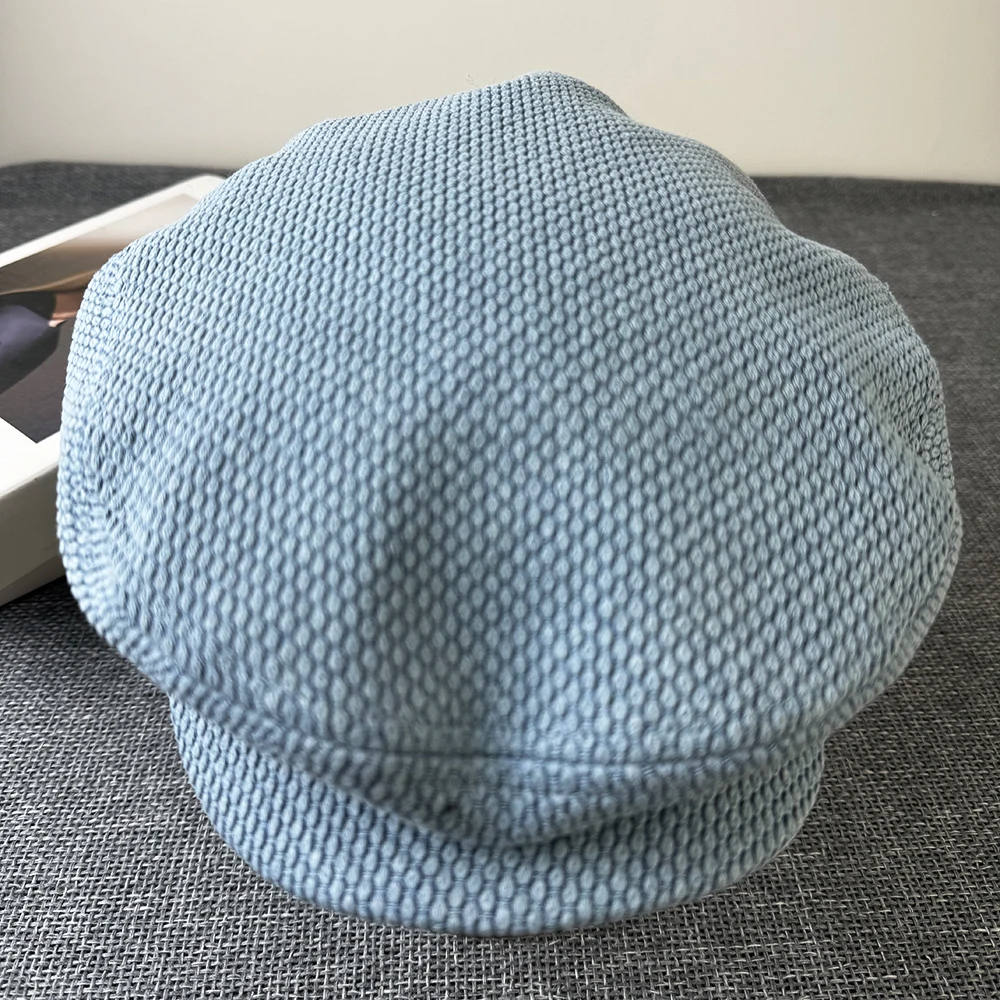 Blue Newsboy Hat Berets Spring Summer Caps for Men Women Artist Painter Octagonal Beret Hat Flat Cap Male Female Plaid Cap NM22