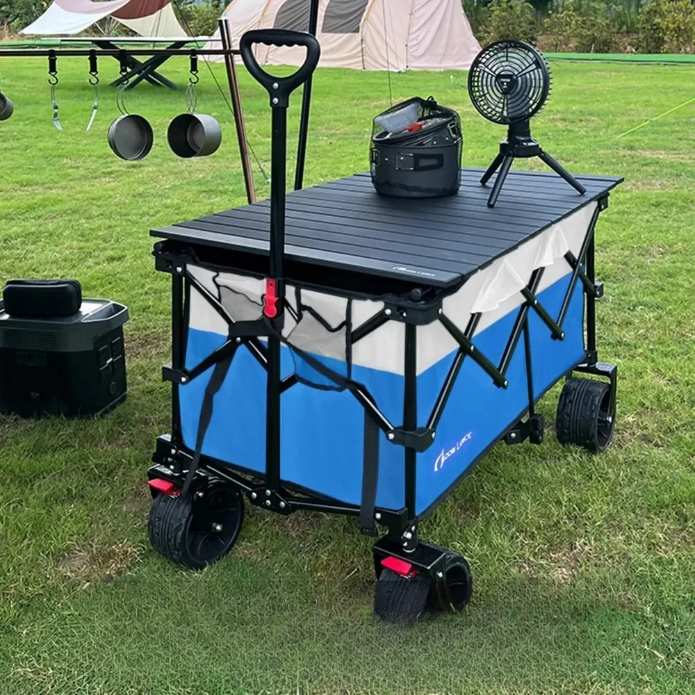 

Garden Cart, All-Terrain Portable Hand Folding Gardens Carts with Adjustable Handle & Drink Holders, Garden Cart