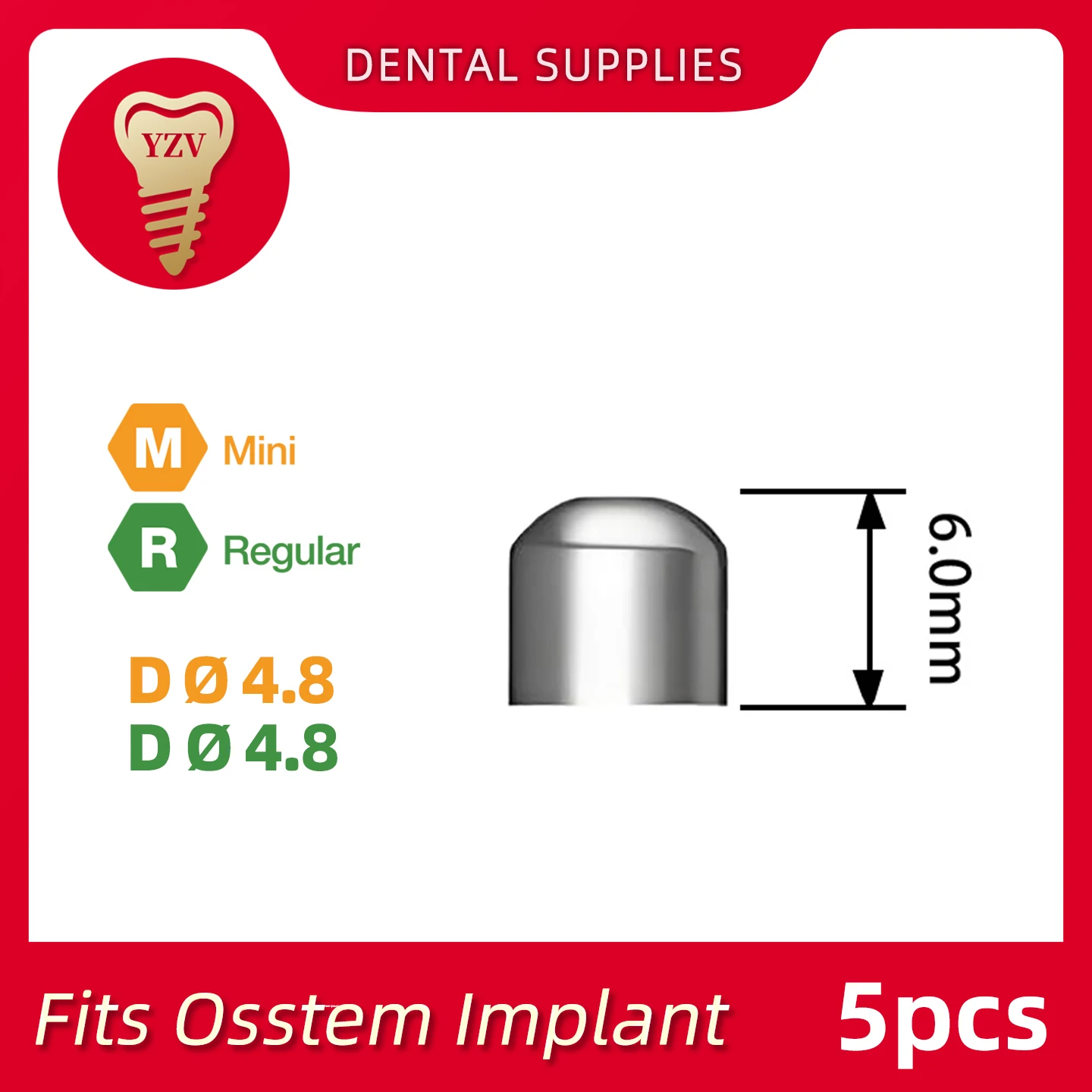 5Pcs Esthetic-low Healing Cap fits OSSTEM High Precision Protective Cover Exquisite Workmanshipa