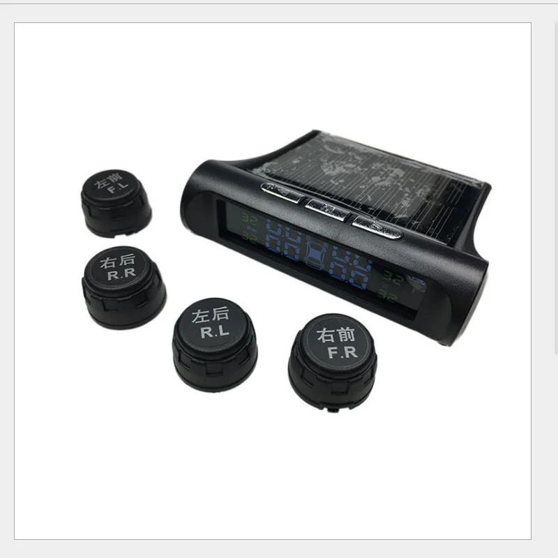 

Car TPMS Tire Pressure Monitoring System Solar Charging HD Digital LCD Display Auto Alarms Wireless External Sensors TPMS