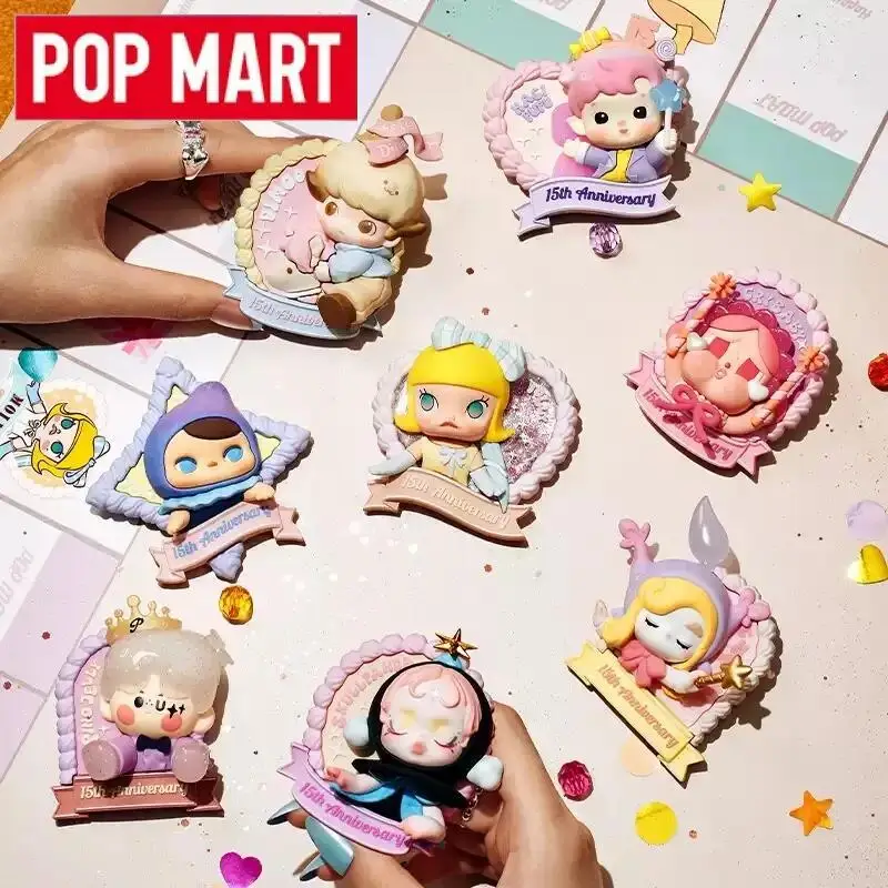 

POP MART Celebrating The Moment POPMART 15Th Anniversary Series Fridge Magnet Blind Box Guess Bag Anime Action Figure Toys Dolls