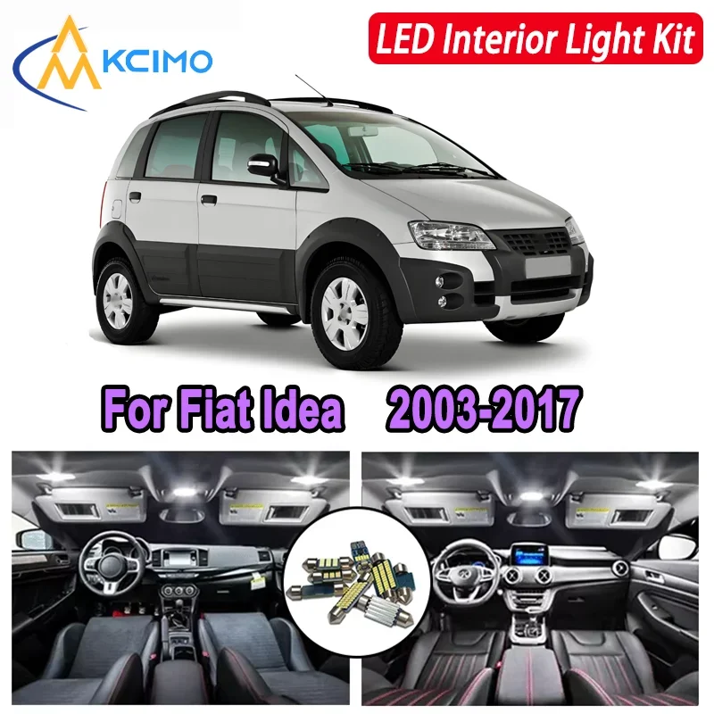 

For Fiat Idea (2003-2017) Premium Bright LED Interior Dome Map Trunk Light Kit Car Led Lamps Canbus New Car LED Lights Canbus