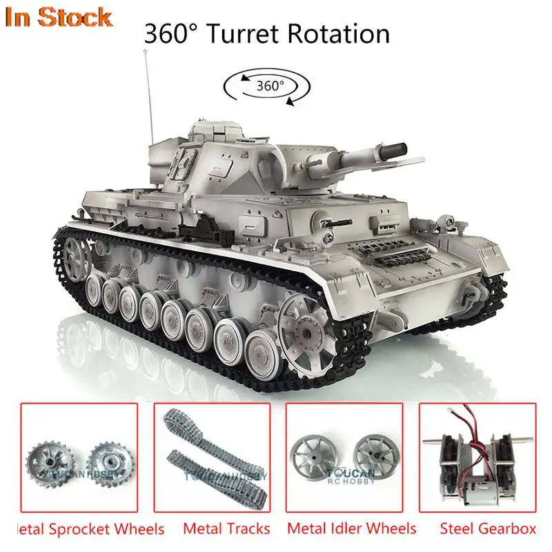 Heng Long 1/16 Snow 7.0 Actualizado Ver Panzer IV F Toucan RTR RC Tanque 3858 W/ 360 °   Juguetes de control remoto de torreta TH17391 BB Shooting