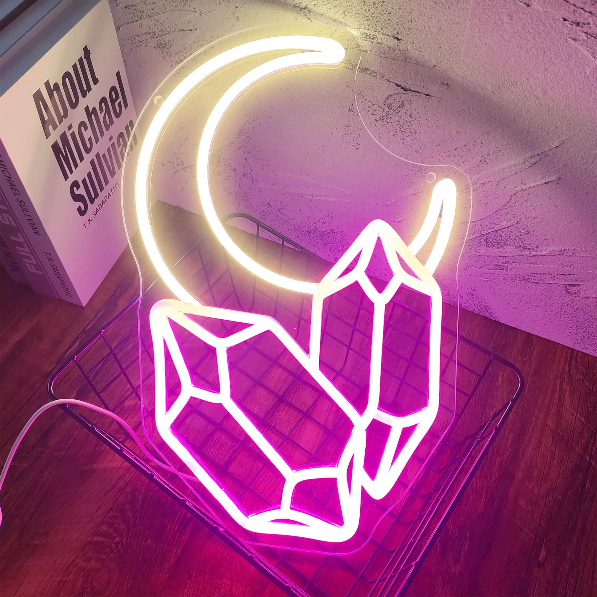 Led Neon Sign Moon Cloud USB Acrylic Wall Hanging Art For Kawaii Bedroom Kids Room Decor Wedding Bar Xmas