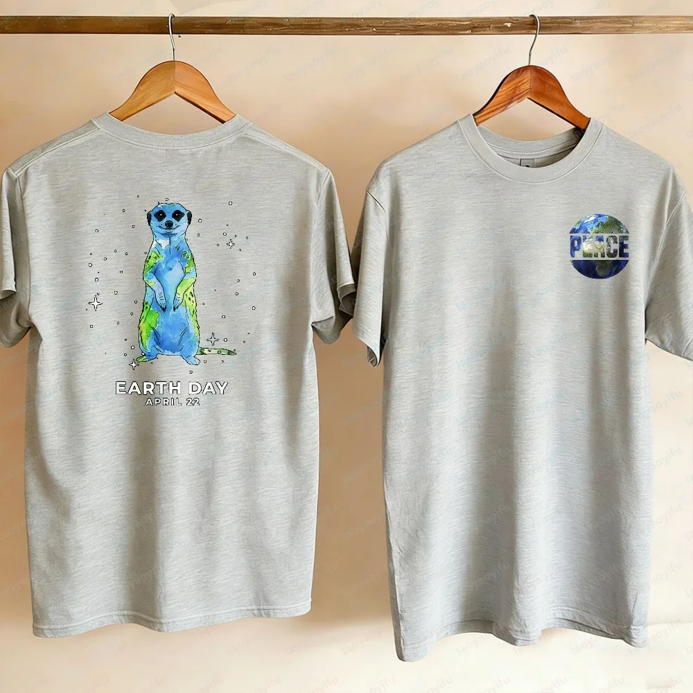

Earth Day 2026 Meerkat Art T-Shirt Women Kawaii Clothes Harajuku Y2k Gothic Graphic T Shirts Aesthetic High Quality Cotton Tops