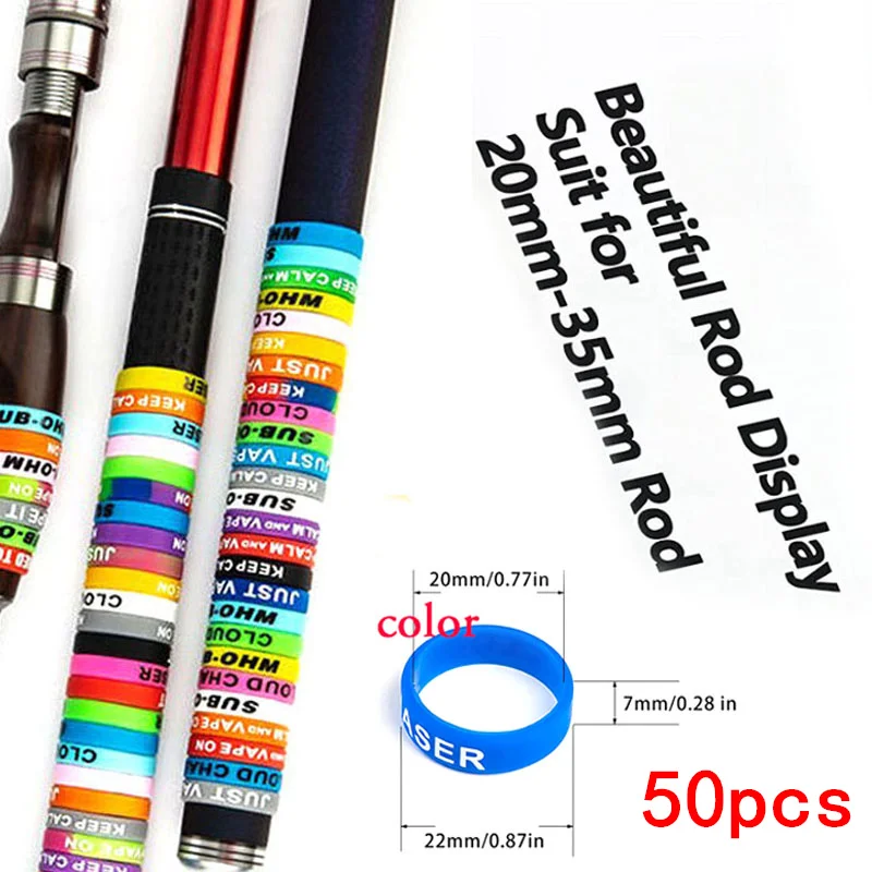 50 sztuk wędka silikonowy uchwyt opaska antypoślizgowa w kształcie litery O uchwyt pierścieniowy uchwyt pierścień mocujący do procy wędka sprzęt wędkarski