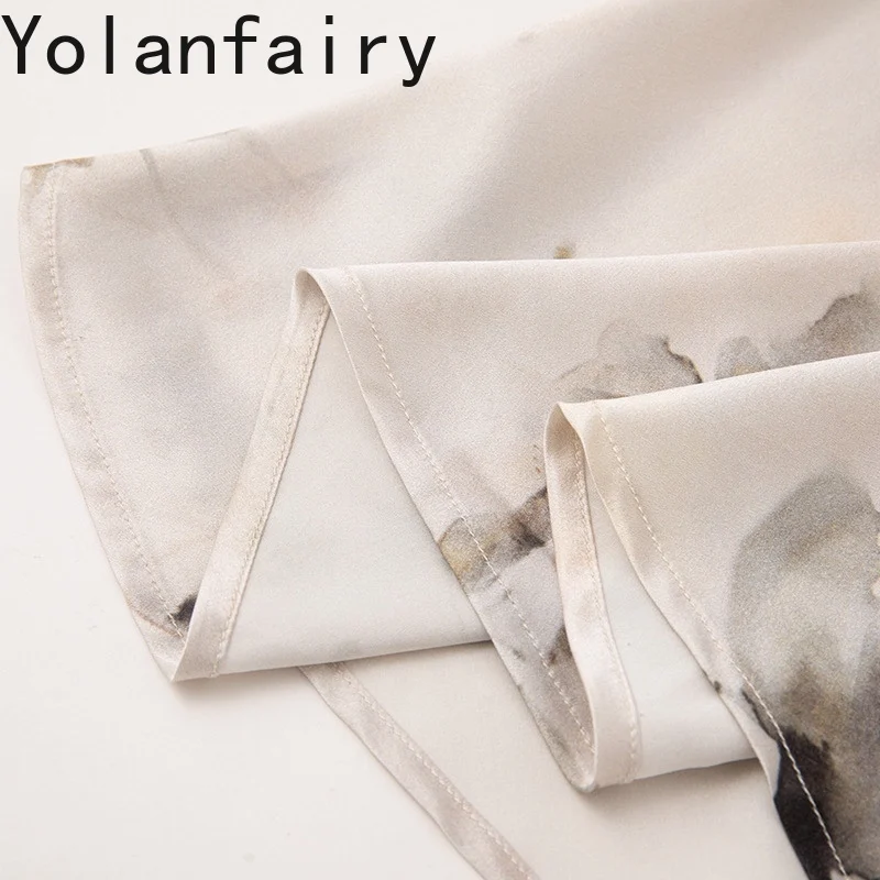 YOLANFAIRY 93% فستان حريري التوت الحقيقي صيف 2025 فساتين طويلة أنيقة عتيقة شيونغسام ساتان فساتين عيد ميلاد vestido mujer #4