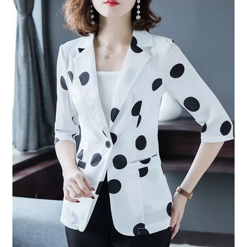 Camisa elegante con estampado de solapa para mujer, ropa que combina con todo, jerséis informales de gran tamaño, blusa de oficina para mujer 2023