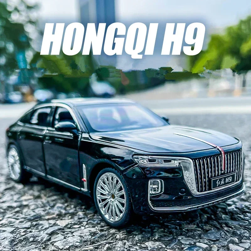 1/24 HONG QI H9 Lega Luxy Modello di Auto Fonde Sotto Pressione In Metallo Veicoli Giocattolo Modello di Auto Simulazione Suono e Luce Collezione Regali Per Bambini