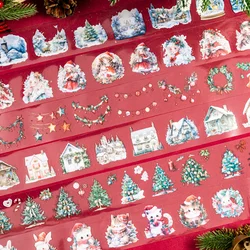 50mm*2m Cute Christmas Patterns PET Tape Planners Scrapbooking Journaling Adhesive Decorative Masking Tapes Stationery supplies