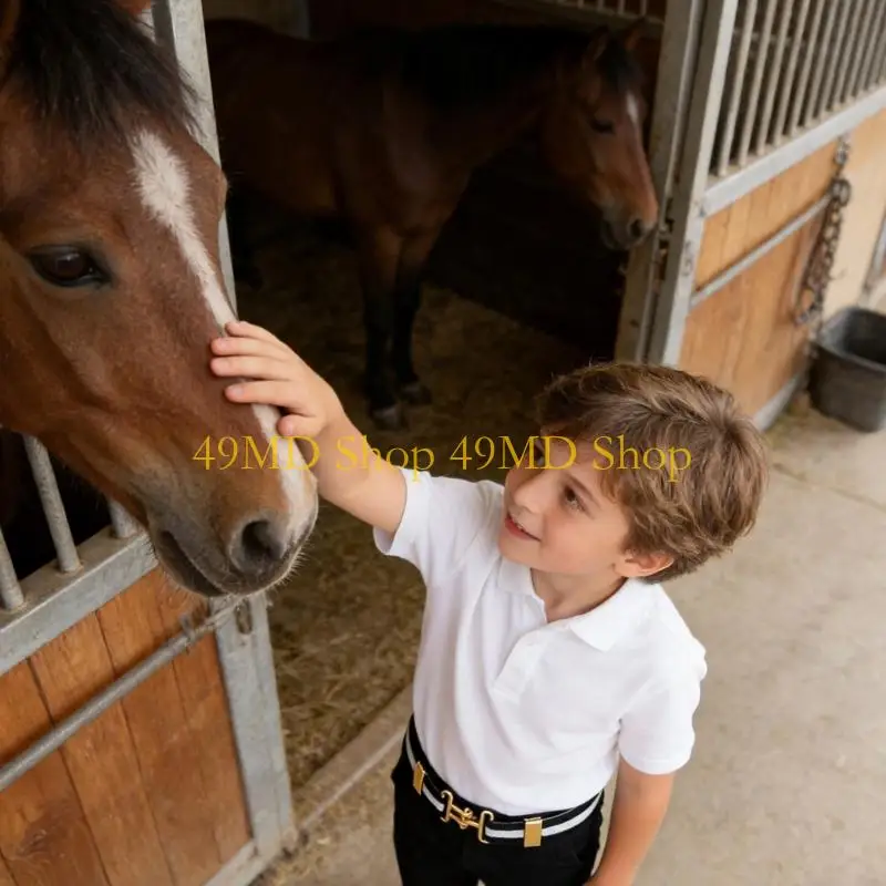49MD Secure Nonslip Elastic Equestrian Belt for Children Designed for Stability