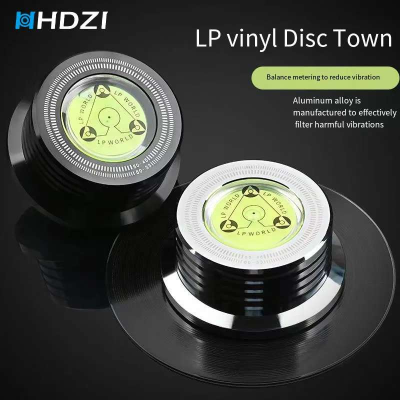 HHDZI Universal 50Hz LP Vinyl Record Player Disc Turntable Stabilizer with Level Aluminum Alloy Weight Clamp Music Player