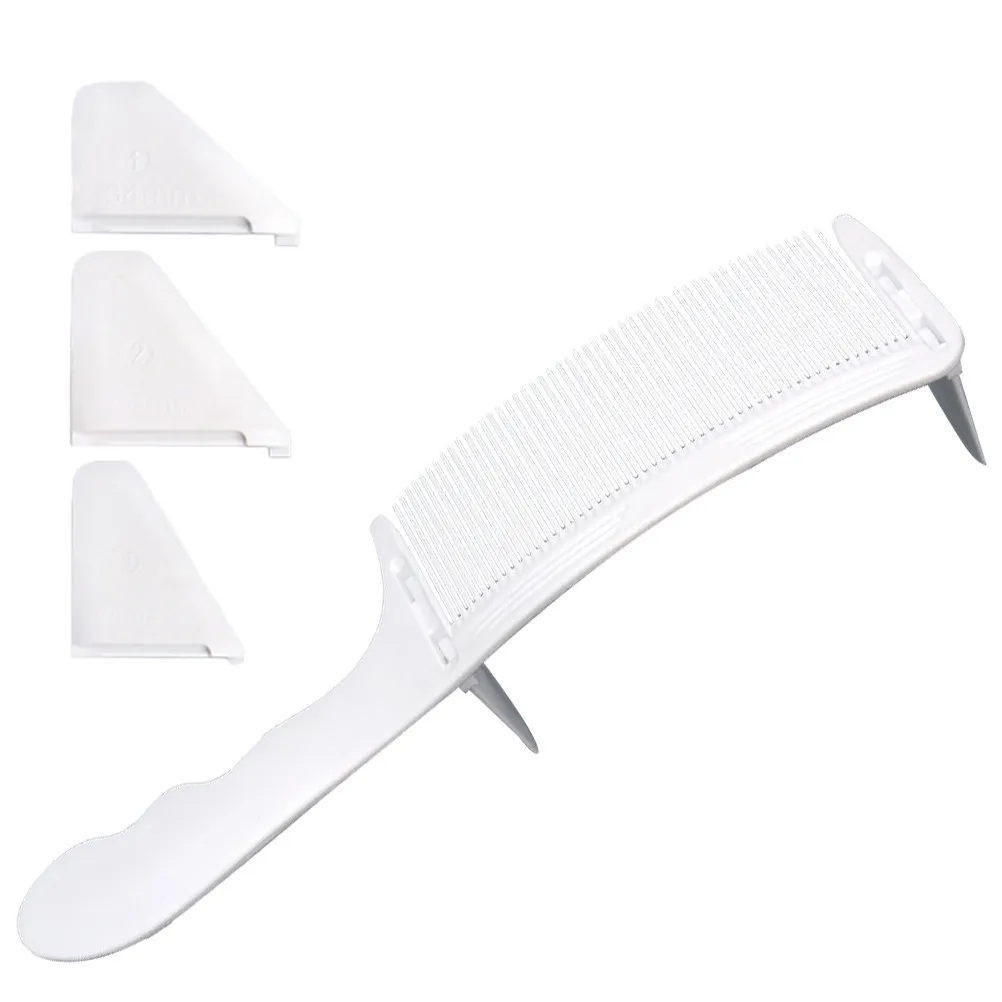 1 Set Barber Haircut Comb Curved S-Shaped Handle Flat Edge Precision Cutting Styling Comb For Men Beard Mustache Trimming Tool view 2
