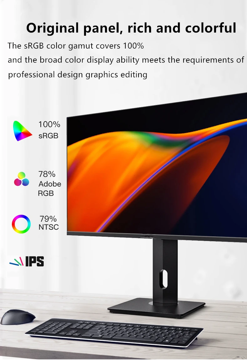 FYHXele 27 Zoll 1K 60Hz Touchscreen-Monitor IPS Hoher Farbraum Büro-Desktop-Computer 10-Punkt-Touch Hebe- und Drehfunktion HDMI – Detail 7