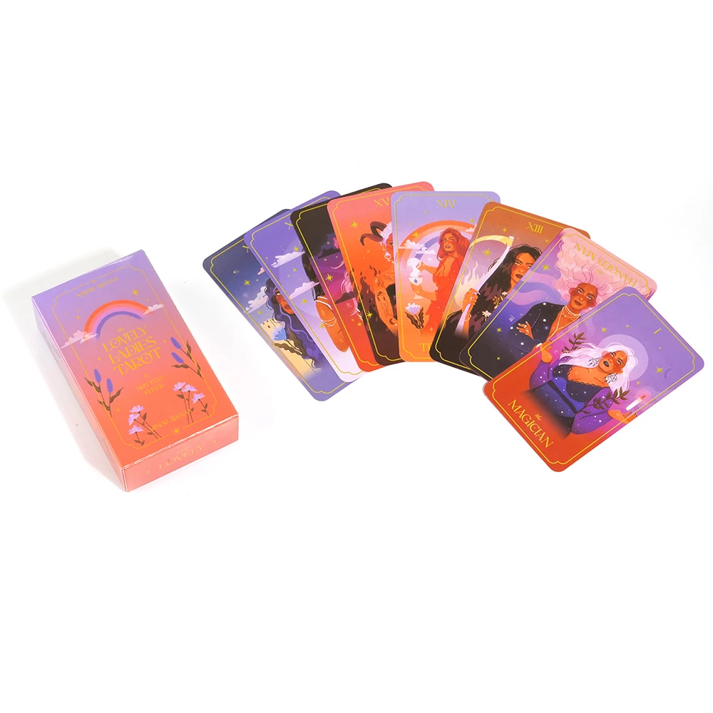 Lovely Ladies Tarot 78 Card Deck The deck includes 56 Minor Arcana cards Lovely Ladies logo and a message about the deck