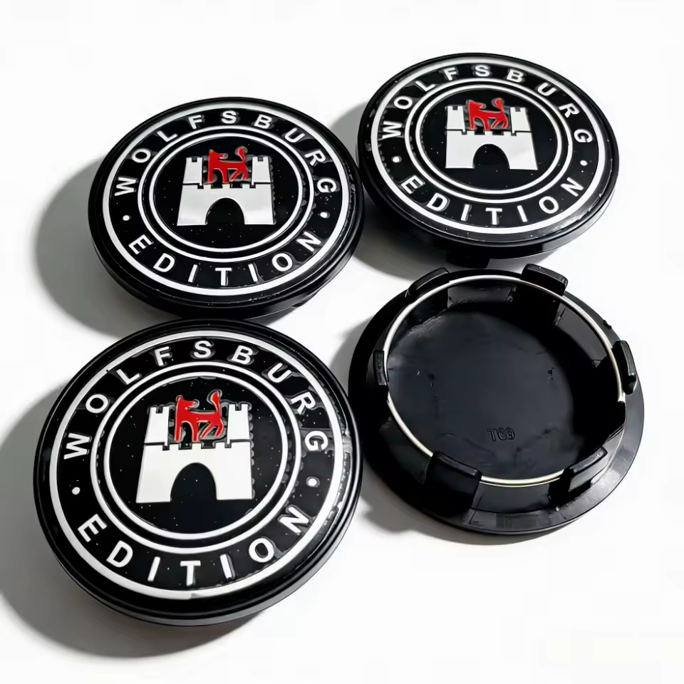 4x 69mm Volkswagen Nabendeckel Radkappen wolfsburg