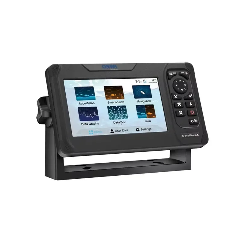 ONWA K-ProVision 5C 5 Inch Touchscreen Marine CHIRP Fish Finder Sonar GPS with TM820C Transducer for Boat Fishing