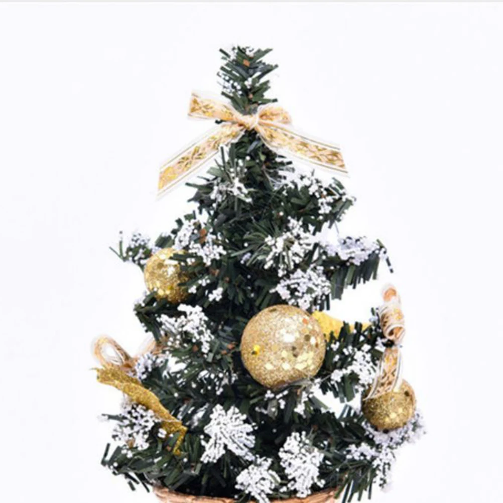 

2pcs Christmas Mini Xmas Tree Desktop Tree Decor Christmas Table Decor Xmas Decoration Ornament 20Cm Golden A Red A