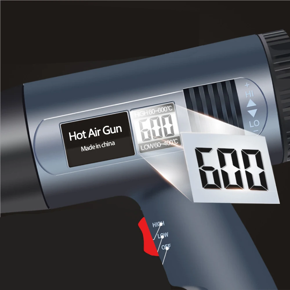 220V 2000W  Hot Air Gun Temperatures Adjustable With Four Nozzles Electric Heat Gun Digital display