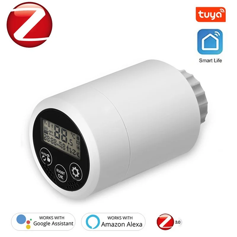 AA87 สมาร์ท TRV โปรแกรมควบคุมอุณหภูมิสมาร์ท Thermostatic วาล์วสําหรับ Alexa Google Home GATEWAY