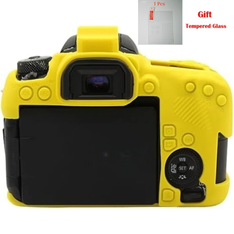 

For Canon EOS 77D Protective sleeve soft rubber sleeve photography bag SLR camera bag silicone case + free tempered film