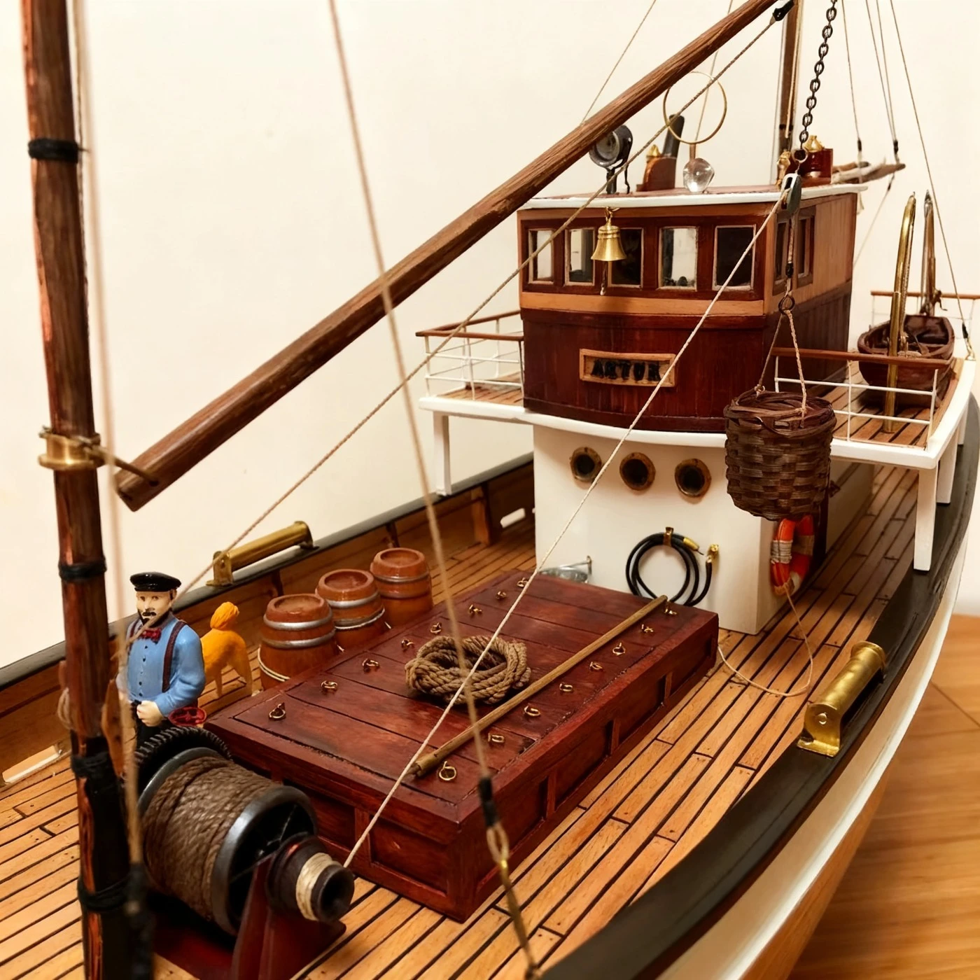 RC Ships113cm Barca da pesca Artur RC Meticolosamente realizzata in legno RC Schiffe Model Kit nave giocattolo