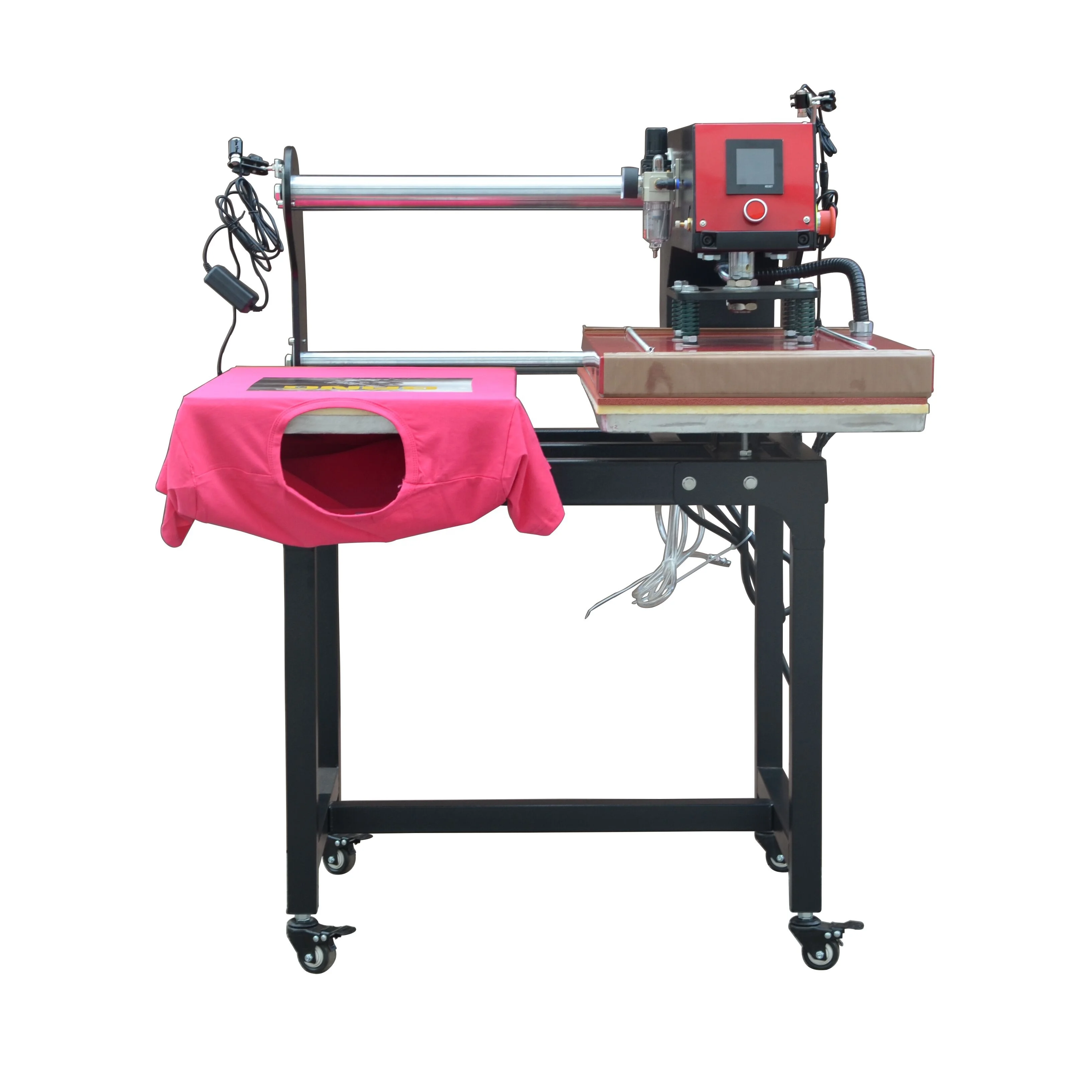 

Latest product upper slide aluminum heater pneumatic pressure vinyl press heat transfer machine for t shirt digital print