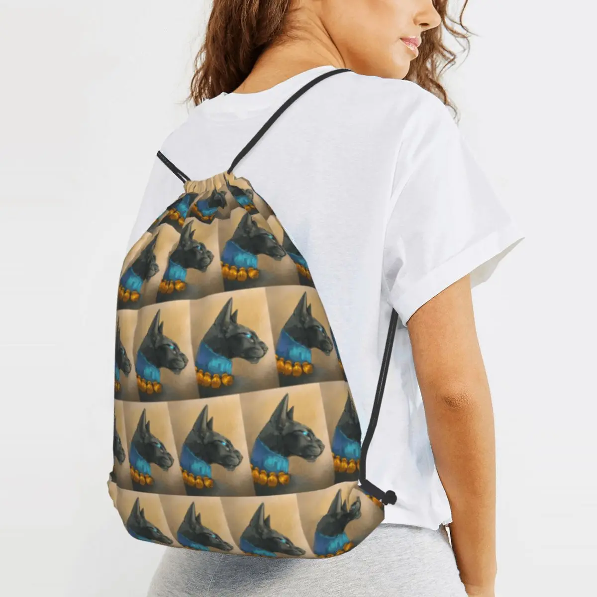 Oriental Bluestar Backpacks Fashion Drawstring Bags Sports Bag Book Bags for Travel School