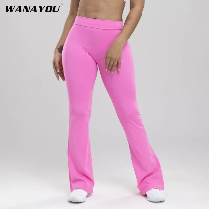 

WANAYOU Seamless Ribbed Leggings Women Flared Leggings For Fitness Butt Lifting Leggings Push Up High Waisted Womens Yoga Pant