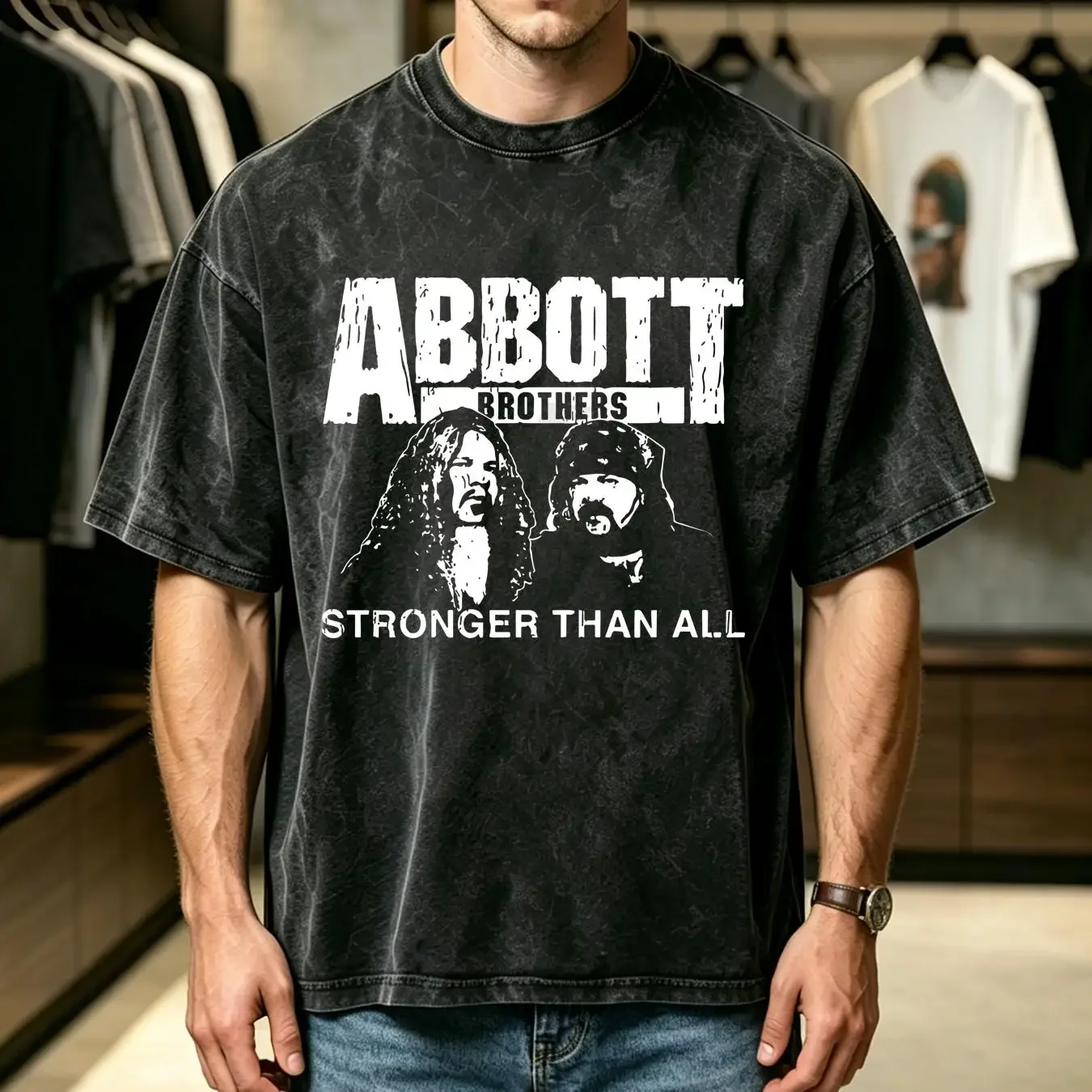 washed T Shirt Vintage Dimebag Abbott Brothers Stronger Than All Vinnie Paul Metal Magic long or short sleeves vintage Washed
