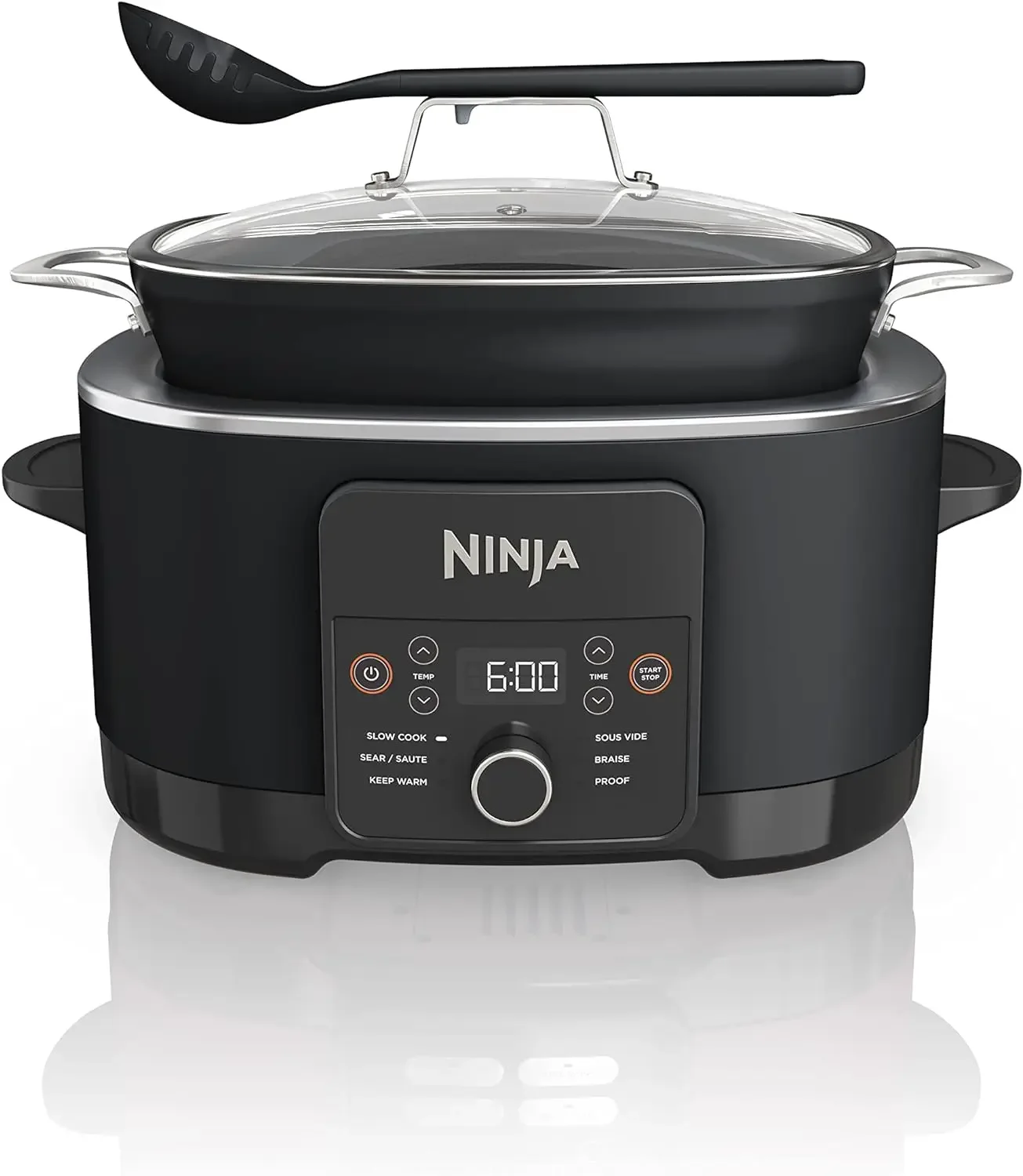 

MC1001 8.5 Quart Multi-Cooker, W/ 8-in-1 Slow Cooker, Dutch Oven, Steamer, Glass Lid Integrated Spoon, Nonstick